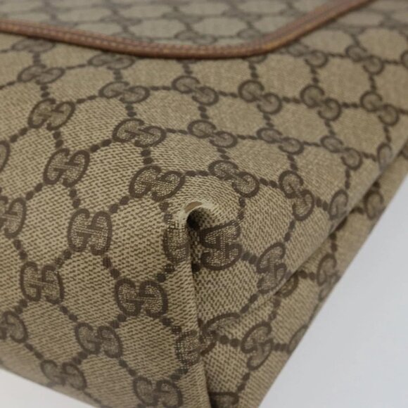 GUCCI GG Supreme Web Sherry Line Tote Bag PVC Beige Gold 89 02 003 Auth 130821 - Picture 4 of 16